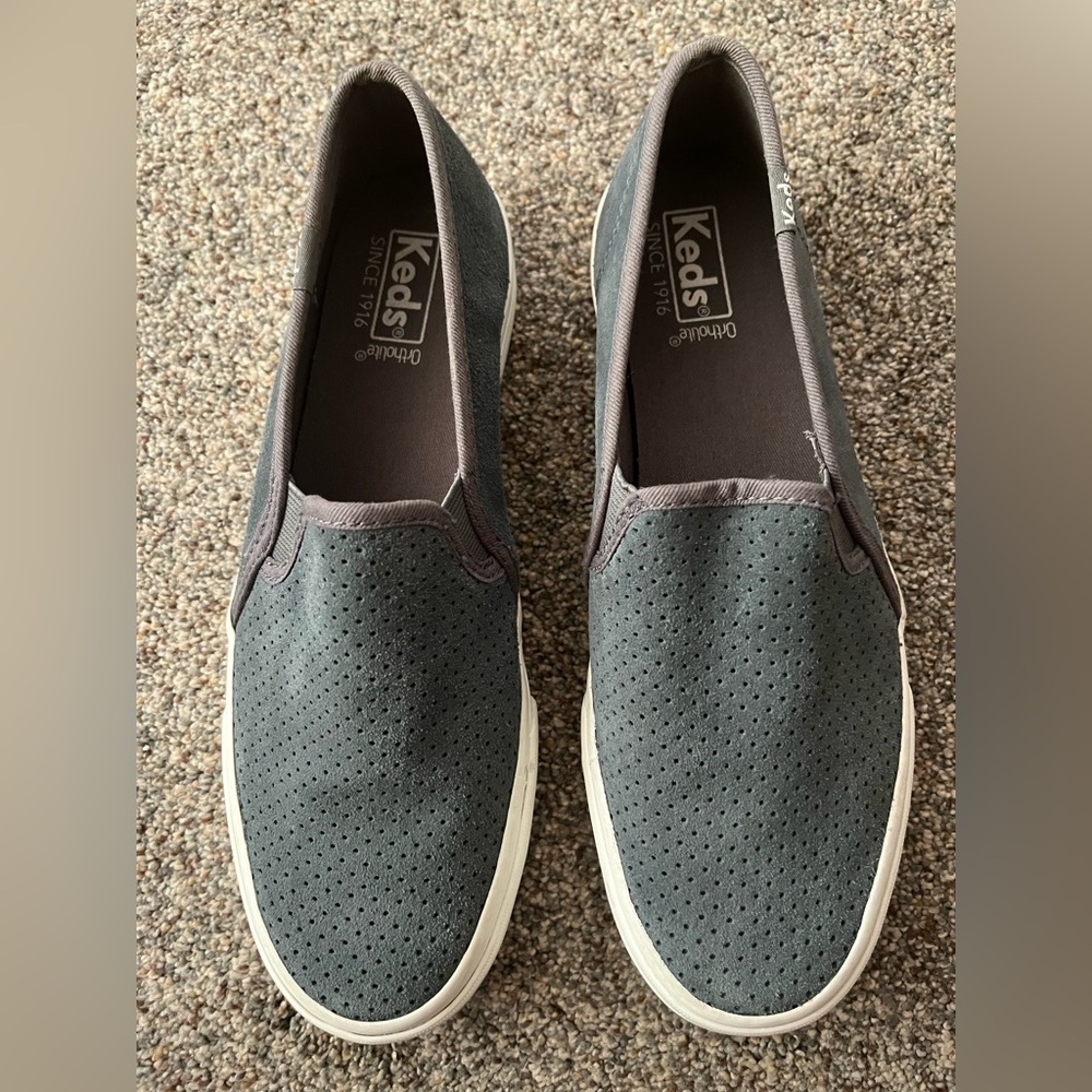 Keds Women's Gray Suede Slip-On Sneakers